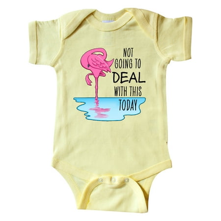 

Inktastic Not Going to Deal with This Today- sleeping flamingo Gift Baby Boy or Baby Girl Bodysuit