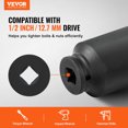 thumbnail image 2 of VEVOR Axle Nut Impact Socket Set 1/2" Drive Deep 12-Point 8PCS Metric Nut Socket, 2 of 8