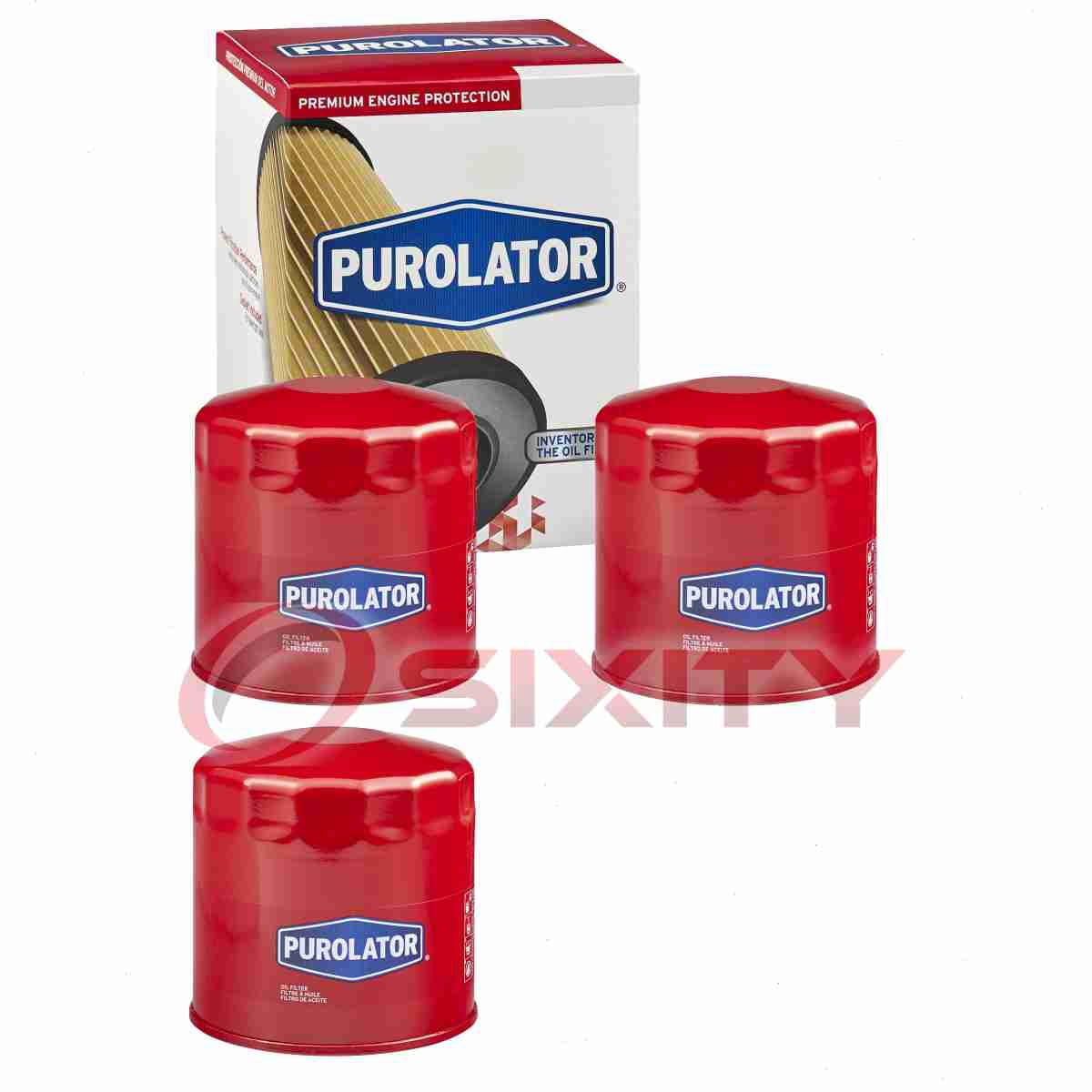 3 pc Purolator L24651 Engine Oil Filters for 159 61372 Oil Change Lubricant Filters Fits select: 1994-2014 FORD F150, 2008-2012 DODGE RAM 1500