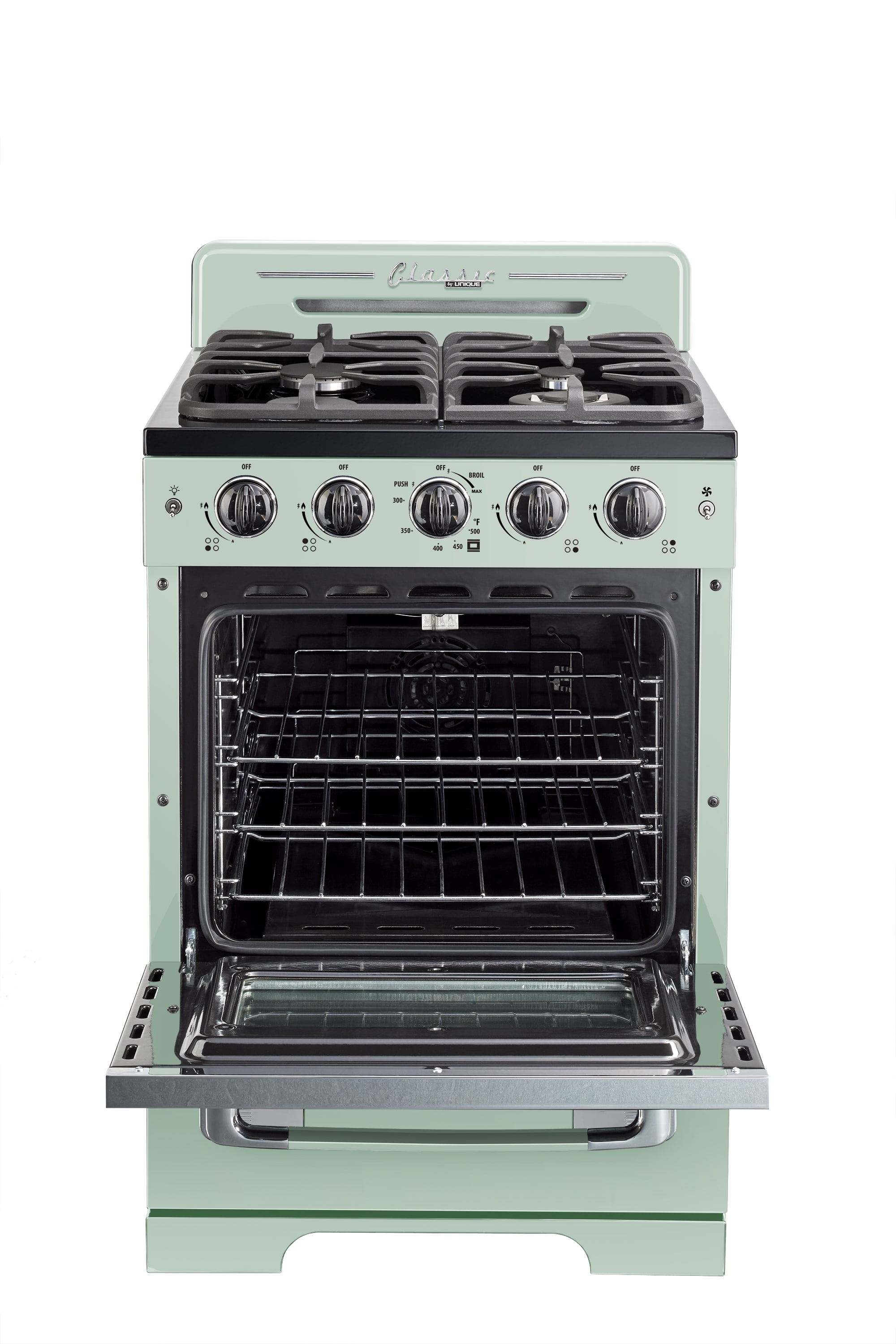 Unique Classic Retro 24" 2.9 cu/ft Freestanding Gas Range with Convection Oven and Sealed Burners