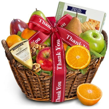 Golden State Fruit Thank You Cheese, Nuts & Fresh Fruit Gift Basket, 1 Pack
