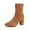 Yellow, variant on Women's Everyday Casual Mid Calf Boots with Round Toe and Block Heel On Style for Autumn Winter Comfort Versatile Wear,Color:Coffee,Size:8