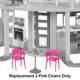 thumbnail image 3 of Piezas de repuesto Barbie Doll Dreamhouse HMX10 para 2 sillas rosas, 3 of 5