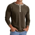 thumbnail image 3 of GENTS BLISS Crew Neck Henley Men Shirts Long Sleeve Shirts for Men Casual Color Block Tops, 3 of 6