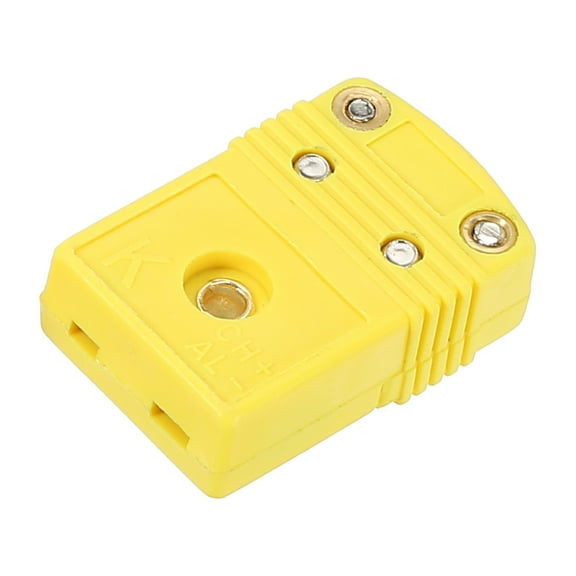 K Type Thermocouple Wire Connectors Female Plug Adapter High Temperature 220°C(428°F) Yellow