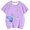 Purple, variant on Gyujnb Butterfly Print Round Neck Short Sleeves Casual T Shirt (Girls),10-11 Years
