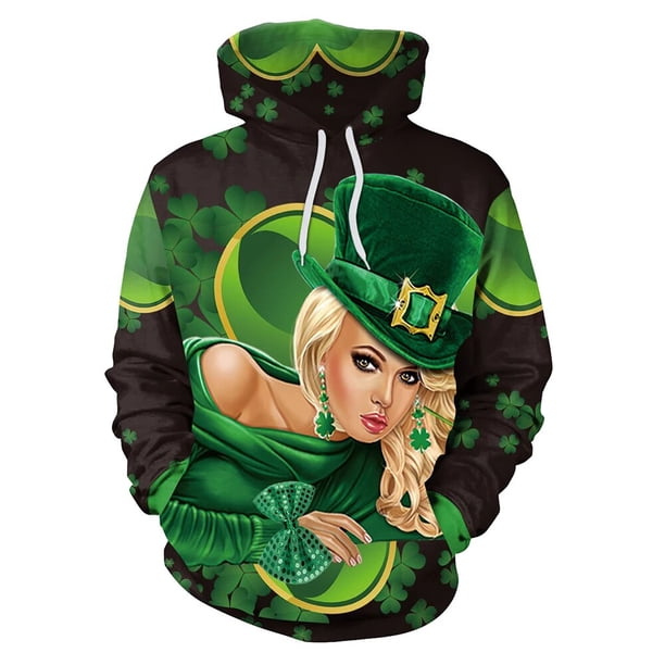 Sudaderas con capucha del Día de San Patricio para hombre, jersey con capucha, chándal con gráfico de plantas, ropa de calle Harajuku, ropa masculina