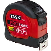 Task Tools TR213 25-Feet ProTrak Tape Measure, Left-Handed, Red