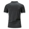 thumbnail image 4 of Mens Shirts Summer Clearance Men Casual Solid Button Short Sleeve Stand Collar Pullover T-Shirt Tops, 4 of 9