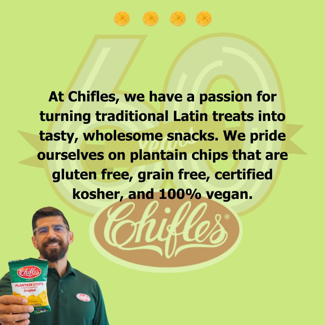 Chifles Gluten-Free Yuca Cassava Chips, Everyday Healthy Snack, Natural, Gluten Free, Nut Free, Vegan, Kosher 8 Oz