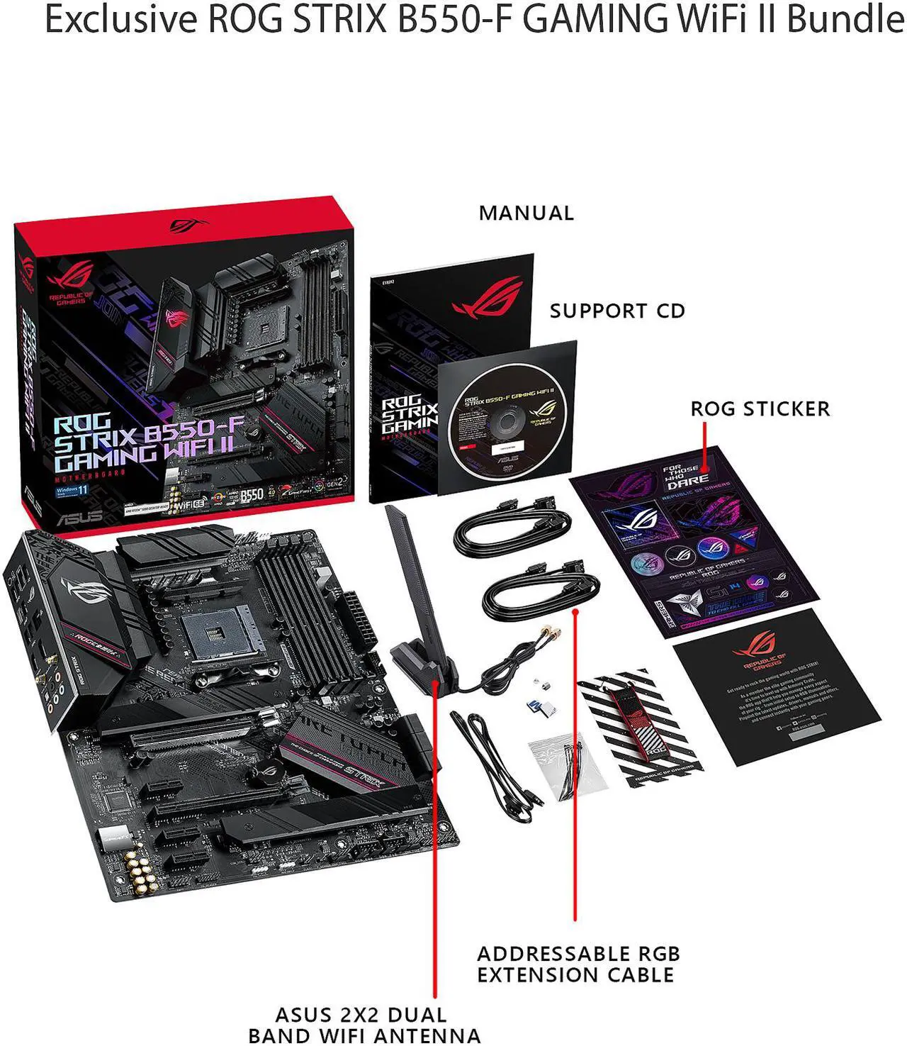 Motherboard Memory Combo - ROG STRIX B550-F GAMING WIFI II Bundle with TF3D432G3200HC16FDC01