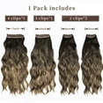 thumbnail image 5 of Phocas Long Wavy Curly Clip in Hair Extensions for Women Golden Brown Synthetic Thick Hairpieces（23in,4pcs）, 5 of 7