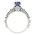 thumbnail image 4 of Clara Pucci 14K White Gold 2.095 Simulated Tanzanite Engraveable Engagement Ring + Wedding Band Set, 4 of 7