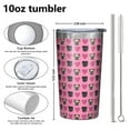 thumbnail image 4 of Pink Pug Puppies 10oz Tumblers Stainless Steel Tumbler with Lid and Straw,Vacuum Insulated Double Wall Travel Tumbler Cups with Cleaning Brush for Coffee, Tea, 4 of 4