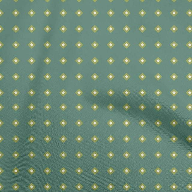 oneOone Polyester Spandex Dusty Teal Green Fabric Geometric Craft Projects Decor Fabric Printed By The Yard 56 Inch Wide