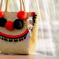 thumbnail image 3 of Llavero de macramé Zulema bolso bohemio con Colgante de broche de langosta Amarillo morado, 3 of 6