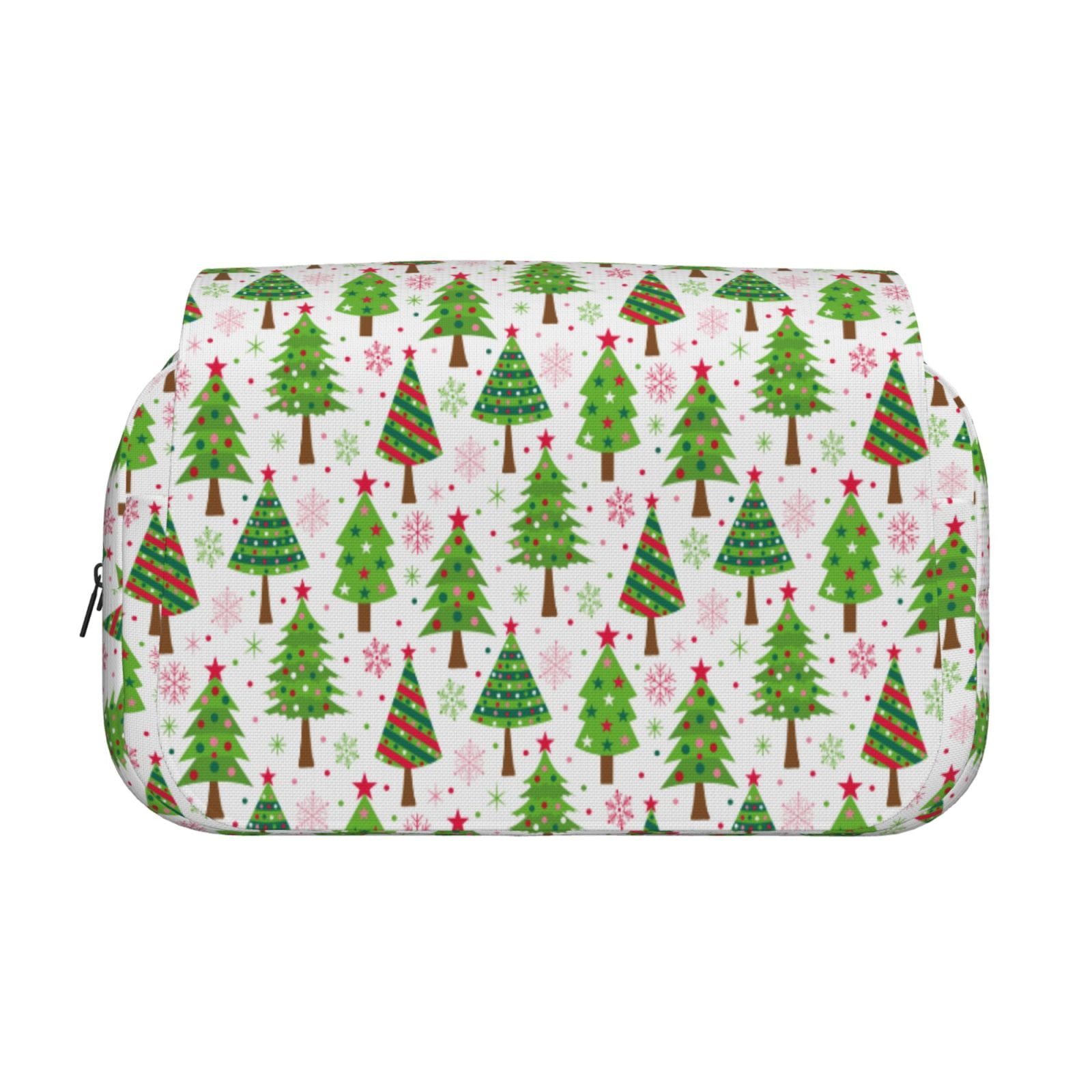Rateoe Christmas Trees Pattern Double Clamshell Pen Case, Storage Organizer with Two Zipper Compartments– Holds Up to 50 Pencils & Pens