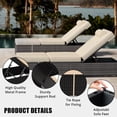 thumbnail image 3 of EastVita Elegant Wicker Sun Lounger Outdoor Chaise Lounge Set, 2 Pieces with Adjustable Backrests For Sunbathing White, 3 of 7