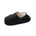thumbnail image 4 of Wdhugt Unisex Winter Fleece Lined Closed Toe Slippers With Heel Cover For Indoor And Outdoor Wear Casual Flat Comfort Slippers Soft Pile Polyester Fabric Color Black Size 40 Us 7.5 Foot Le, 4 of 9