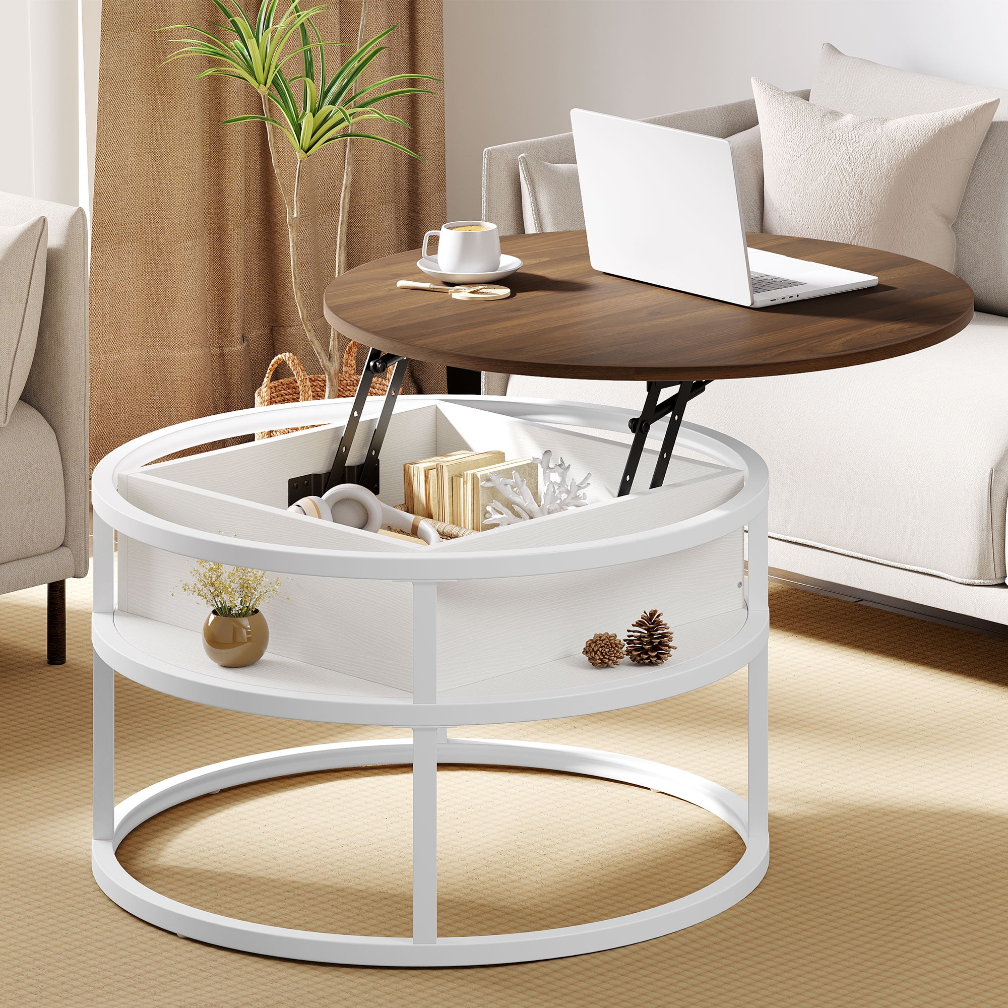 Small round lift top coffee table online