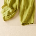thumbnail image 6 of FRSASU Womens Ramie Cropped Pants Solid Color Double Layer Loose Fit Wide Leg Casual Elastic Waist Trousers Green M(M), 6 of 8