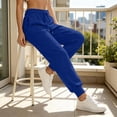 thumbnail image 6 of Resicozy Baggy Sweatpants Women 2026 Hight Waisted Drawstring Fall Pants Ladies Lounge Joggers Pockets Blue 3XL, 6 of 7