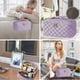thumbnail image 5 of Pu Leather Waterproof Makeup Bag with Handle and Divider Trendy Makeup Bag Portable Travel Storage Large Makeup Bag (Purple), 5 of 5