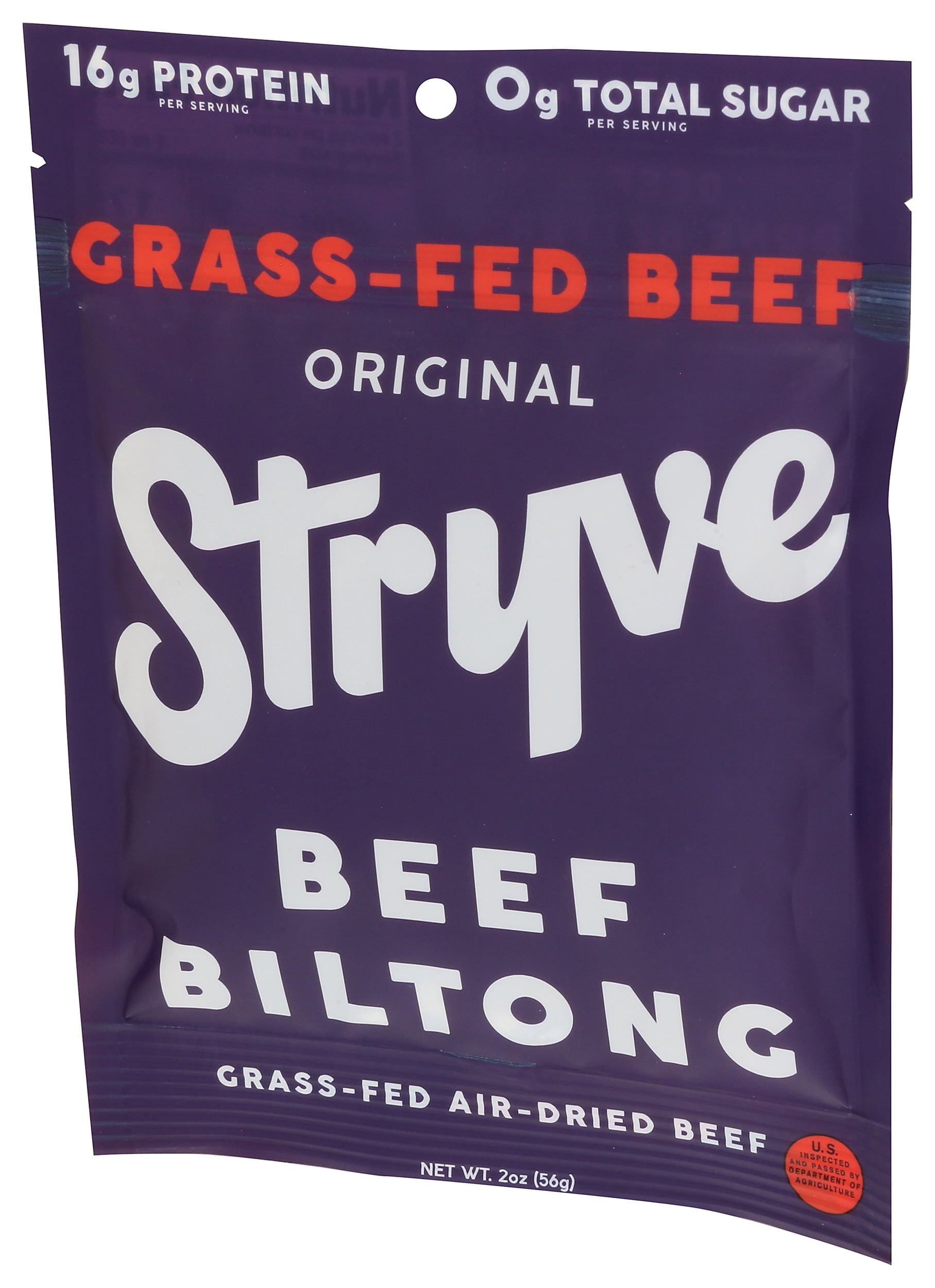 Pack of 12, Stryve Protein Snacks Original Beef Biltong, 2 oz