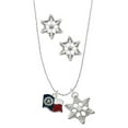 thumbnail image 1 of Delight Jewelry Silvertone Texas Flag - Ranger Silver tone Snowflake Charm Necklace and Stud Earrings, 1 of 4