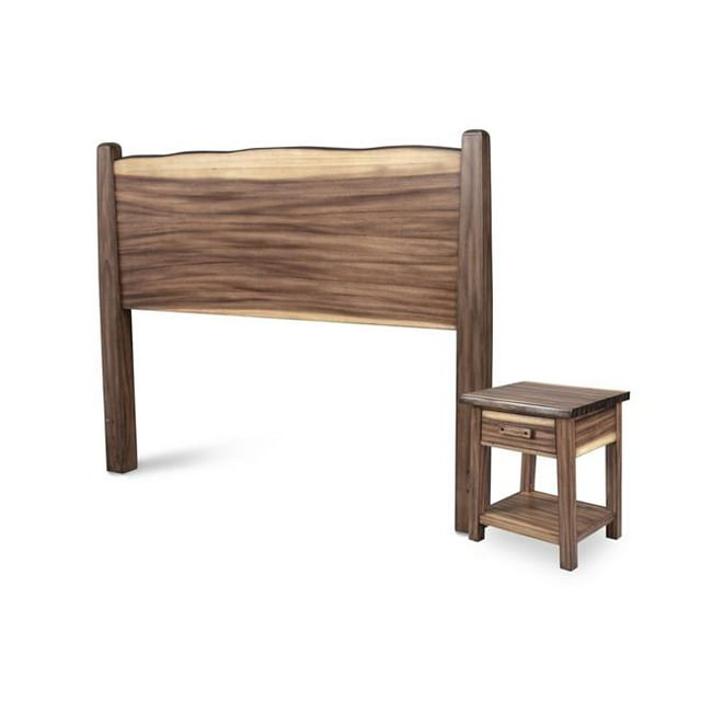 Homestyles 5185-515 Forêt Retraite Queen Taille Tête de Lit & Table de Chevet&44; Brun - 51 x 63,5 x 3,5 Po.