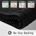 thumbnail image 4 of Bath Rug Mat, 32 x 20, Soft Shaggy Chenille Bathroom Rugs, Large Size, Super Absorbent & Thick, Non-Slip, Machine Washable Bathroom mat, Bath Mats for Bathroom, Tub & Shower, Black, 4 of 6