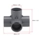 thumbnail image 2 of Conector de tubo de PVC de 4 vías, grado de muebles, accesorios de esquina en tamaño de 1 pulgada, color gris, 5 piezas, 2 of 3