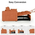 thumbnail image 4 of AISWORD 3 in 1 Convertible Sleeper Sofa Bed for Living Room, 55" Velvet Pull Out Couch, Space-Saving Loveseat with Adjustable Back, Side Pocket and 2 Pillows, Orange, 4 of 6