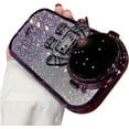 thumbnail image 2 of Astronaut Hidden Stand Phone Case for iPhone 13,Cute Astronaut Folding Bracket Kickstand Luxury Glitter Bling 6D Electroplated Soft TPU Protective Case for Men Women Purple, 2 of 16