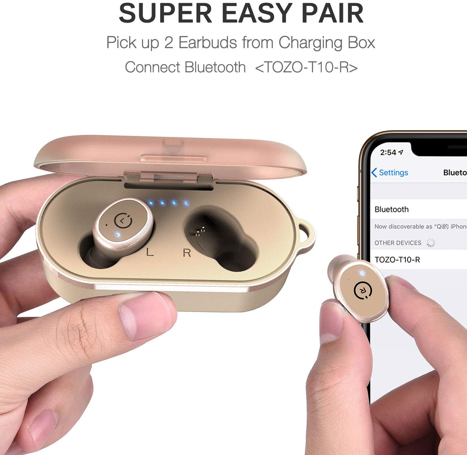 tozo t10 bluetooth 5.0 wireless earbuds with wireless charging