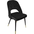 thumbnail image 1 of Juego de 2 sillas de comedor, terciopelo/terciopelo, con o sin reposabrazos y patas de metal negro, diseño moderno, rombos o lunares.,Cafe, 1 of 2