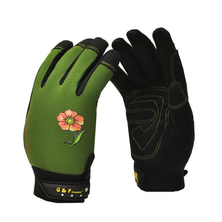 G & F 1093L Florist Plus High-Performance Women's Garden Gloves, Large (Bonus Pack: Two Pairs)
