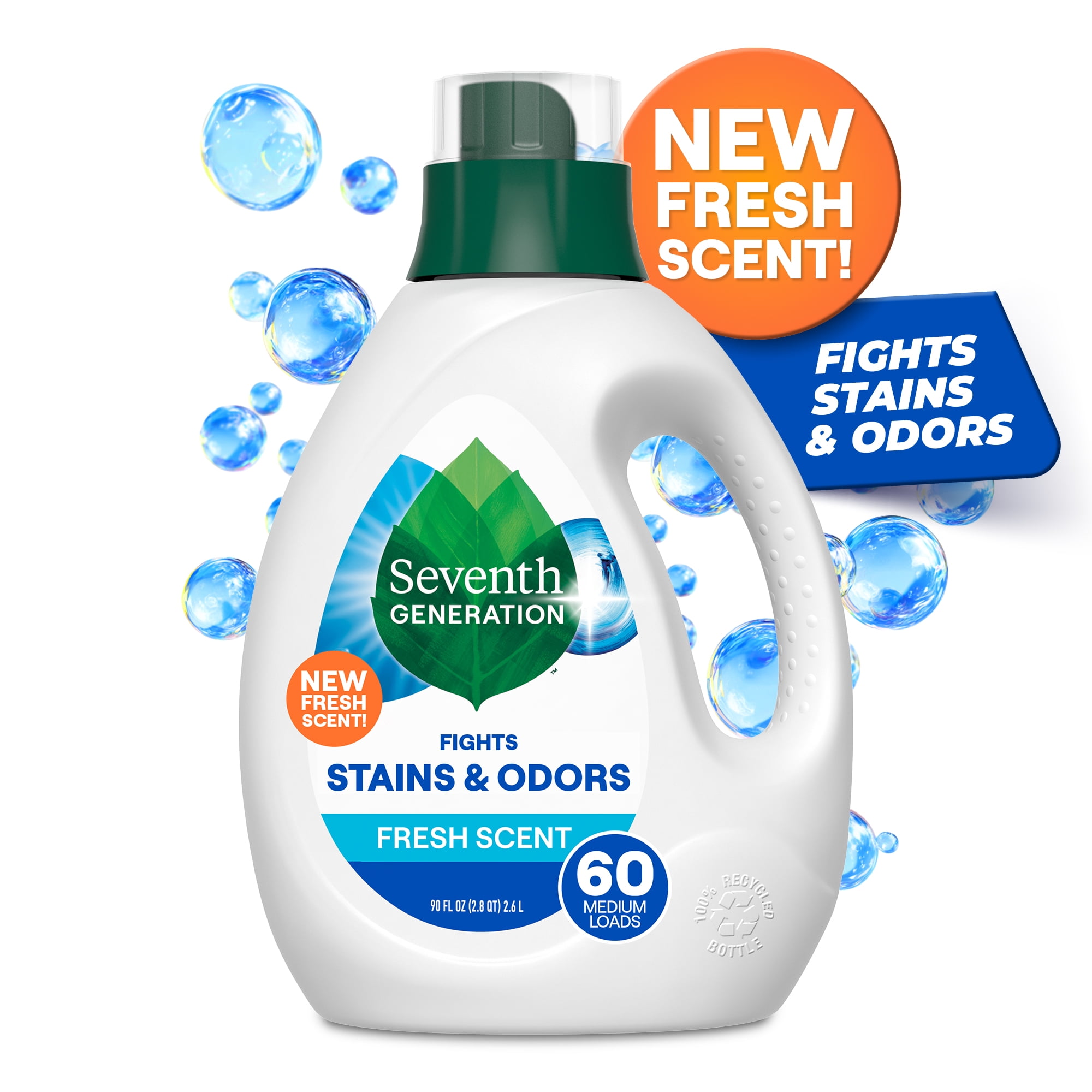 Seventh Generation Liquid Laundry Detergent, Fresh Scent, 90 fl oz, 60 Loads