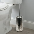 thumbnail image 3 of ELLE Paris Hammered Metallic Ceramic Toilet Brush, Chrome, 3 of 4