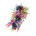 thumbnail image 4 of Corona patriótica con lazos, corona para colgar en la pared, corona floral del 4 de julio para decoración del hogar del Día de los Veteranos en, 4 of 9