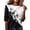 Black, variant on Abstract Geometric Print Top for Women, Crew Neck Half Sleeve Loose Fit Tunic Blouse - Lightweight Casual Summer Tee Shirt Black L
