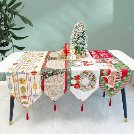 

Hadanceo Tablecloth Decor Christmas Theme Xmas Garland Tablecloth Decoration Quality Household Supply