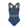 thumbnail image 6 of Womens Tummy Control Front Crossover One Piece Swimsuit - Hollow Monokini Bathing Suit, 6 of 9