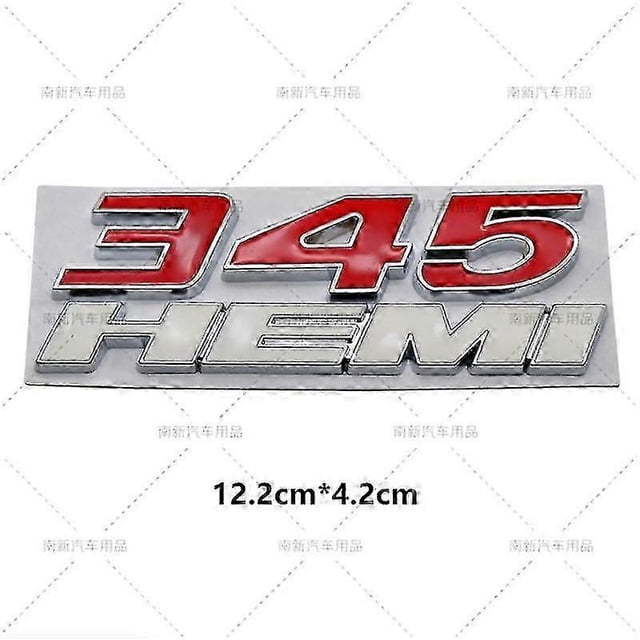 3d Metal 345 Hemi Engine Logo 392 Hemi Emblem Badge Car Stickers Decal For Dodge Charger Caliber Jeep Car Styling Accessories
