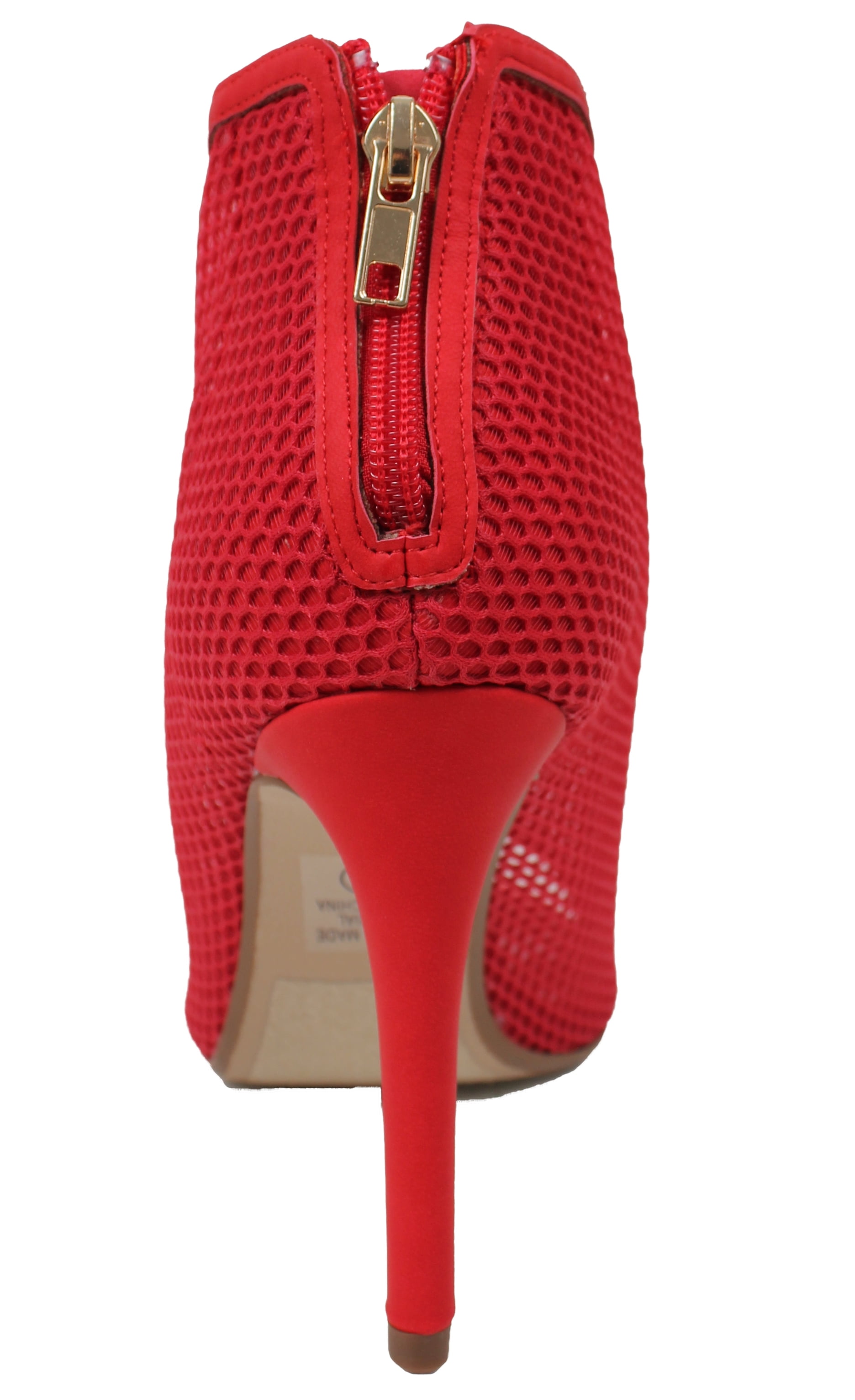 Delicious Womens Open Toe Mesh Stiletto High Heel Ankle Bootie