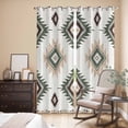 thumbnail image 3 of Sage Green Aztec Kitchen Curtains 84 Inch Length, Southwest Boho Ethnic Chic Motifs Grommet Top Bedroom Living Room Curtains, Light Filtering Cafe Curtain Drapes 2 Panels Set 84''x84'', 3 of 9