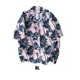 thumbnail image 5 of Sonducket Camisetas de manga corta informales con estampado geométrico para hombre, ropa holgada, camisas hawaianas, vacaciones de un solo pecho Camisetas Rosa SG, 5 of 5