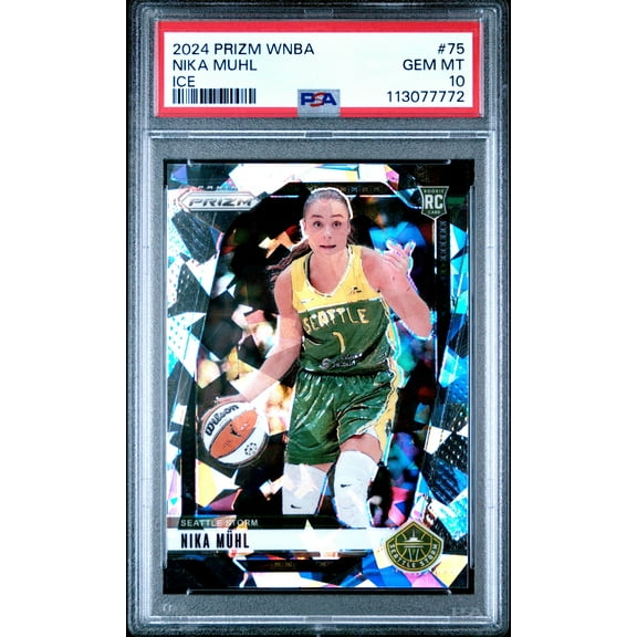 Graded 2024 Panini Prizm Nika Muhl #75 Ice Rookie RC Basketball Card PSA 10 Gem Mint