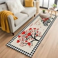 thumbnail image 2 of Valentine's Day Washable Area Rug 2 x 6 ft Love Tree Roses Truck Black Plaid, Soft Non Slip Rugs Stain Repellent Indoor Felt Carpet for Living Dining Room Bedroom Home Office, 2 of 9