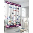 thumbnail image 3 of Independence Day Shower Curtain, Red Blue Heart Flower Butterfly Washable Shower Curtain with Hooks Bath Decor Fabric Shower Curtains for Bathroom, Hotel, Stalls, Bathtubs, 72x96 Inch, 3 of 6
